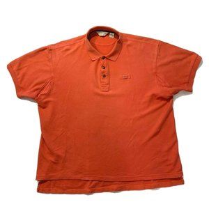 Orvis Polo Shirt Gusseted Short Sleeve‎ Cotton Fishing Orange Heavyweight XXL
